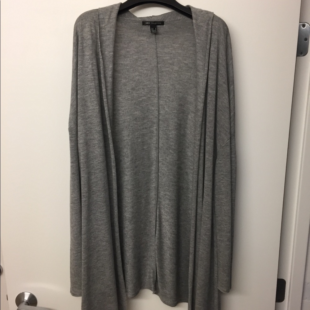 Mango Grey Cardigan Top, Size Small
